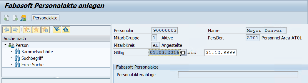 Fabasoft Personalakte anlegen